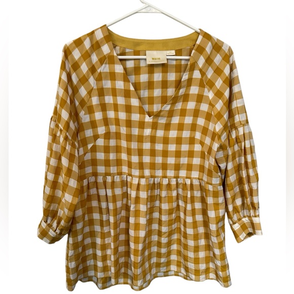 Maeve Tops - Maeve babydoll plaid blouse size small cottagecore peasant feminine boho dainty